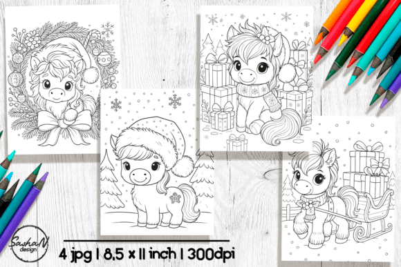 Download Cute Horse Christmas Coloring Pages - Cute horse Collection