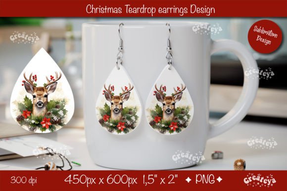 Download Christmas Teardrop Earrings Sublimation - Premium Bundle