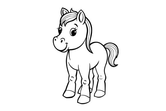 Download Cute Horse Coloring Page for Kids - Cute horse Collection